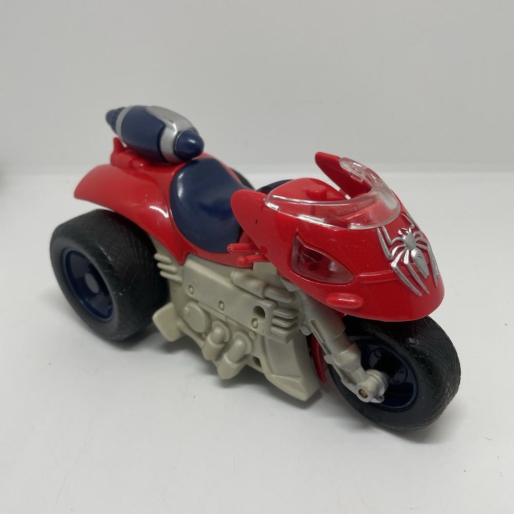 2004 Light-Up Spider-Man 6"‎ Motorcycle Action Figure Movie Vehicle Marvel